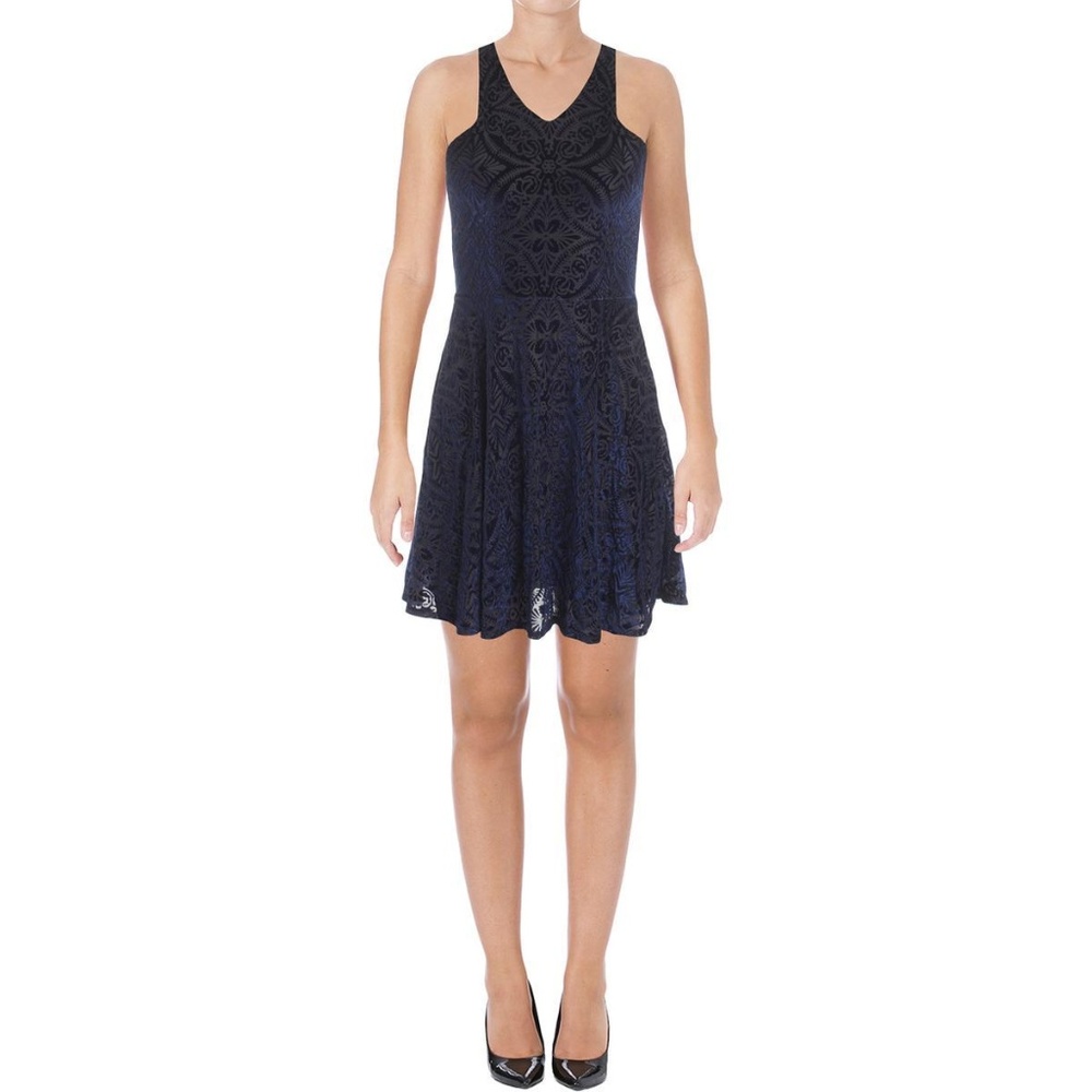 NWT Aqua Navy Velvet Dress